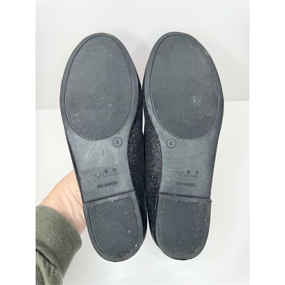 Nina Flats Kids Size 4 Black Slip On Casual Shoes‎ With Bow Ballets - Picture 10 of 11